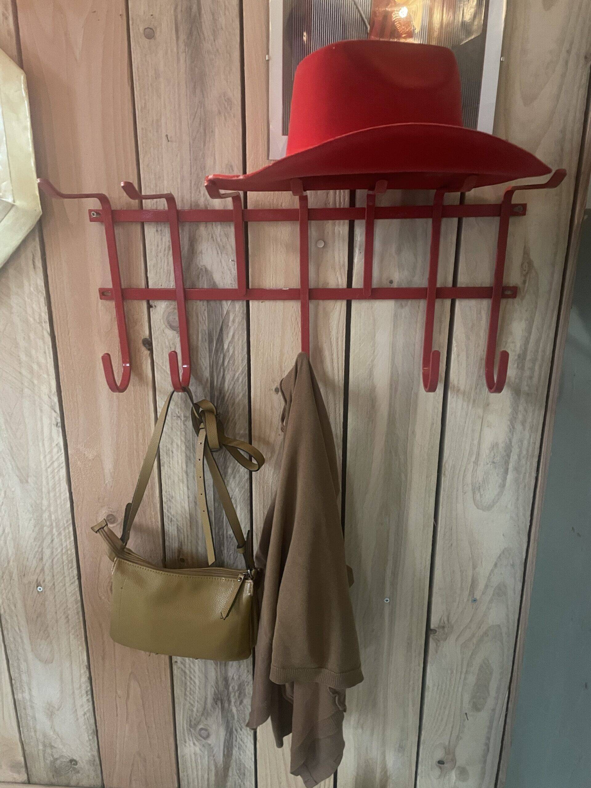 Red coat rack