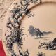 6 large Gien flat plates with hunting decor
