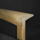 2 vintage oak and felt Danish chaise longues from the mid-century, 1960s.