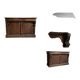 Antique bakery counter in rosewood and Carrara marble.