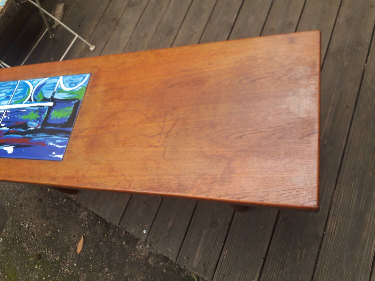 Scandinavian coffee table, Touraine enamels