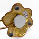 Bronze water lily lamp with two arms, Lucien Gau, France 1990