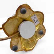 Bronze water lily lamp with two arms, Lucien Gau, France 1990