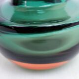 Sommerso vase in green Murano glass 1970