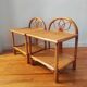 Pair of vintage rattan bedside tables - side tables