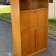 Vintage Scandinavian glass secretary with 3 doors
