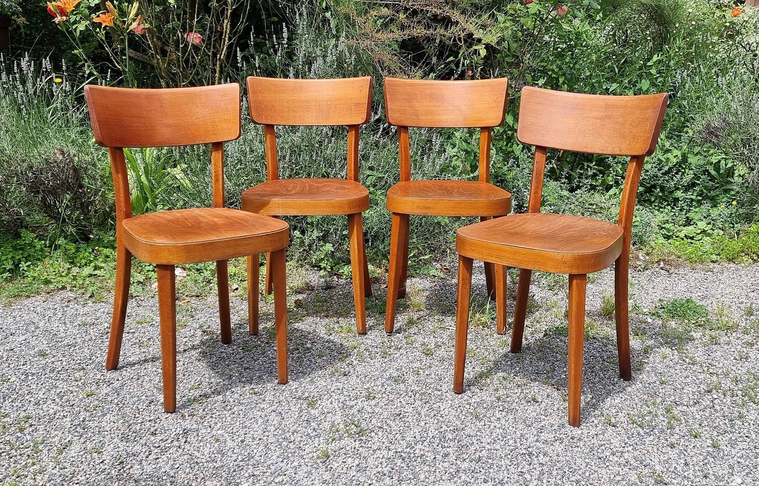 4 "classic" bistro chairs from Horgen-Glarus (Switzerland) 1950s