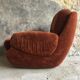 Space-age armchair shell smooth velvet brown - vintage 1970