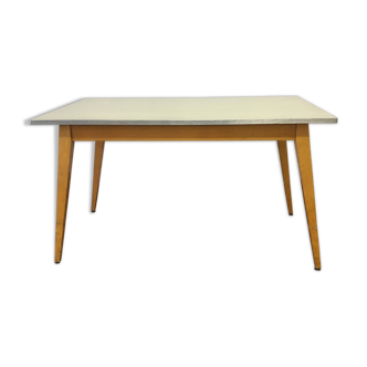 Table de réfectoire années 50 pieds compas