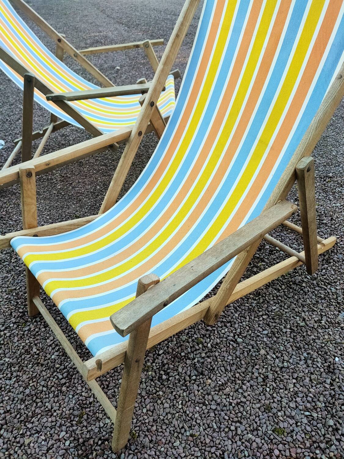 Paire de transats Chiliennes vintage
