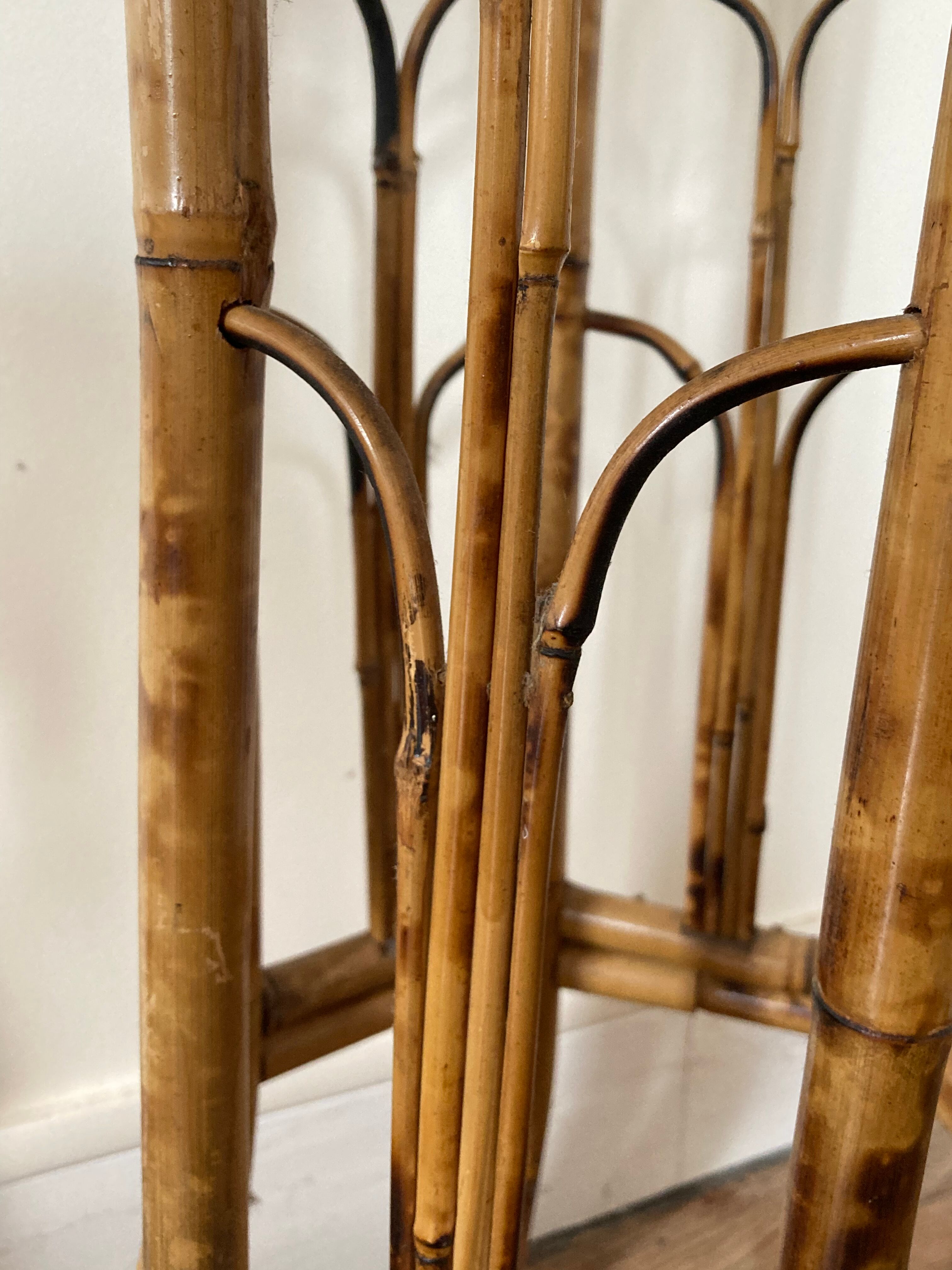 Rattan harness / bamboo console high table