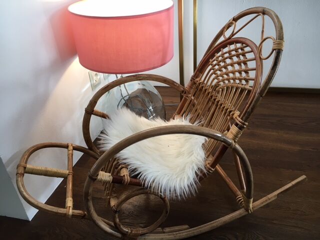 Rocking-chair child rattan with footrest