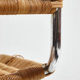 Tubular chair with wicker seat and backrest