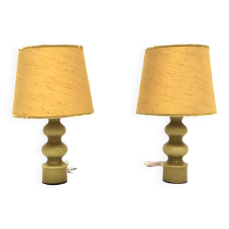 Pair of glass table lamps, Sweden, 1970