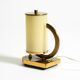 Rare and beautiful 1940s brass table lamp with opal glass shade