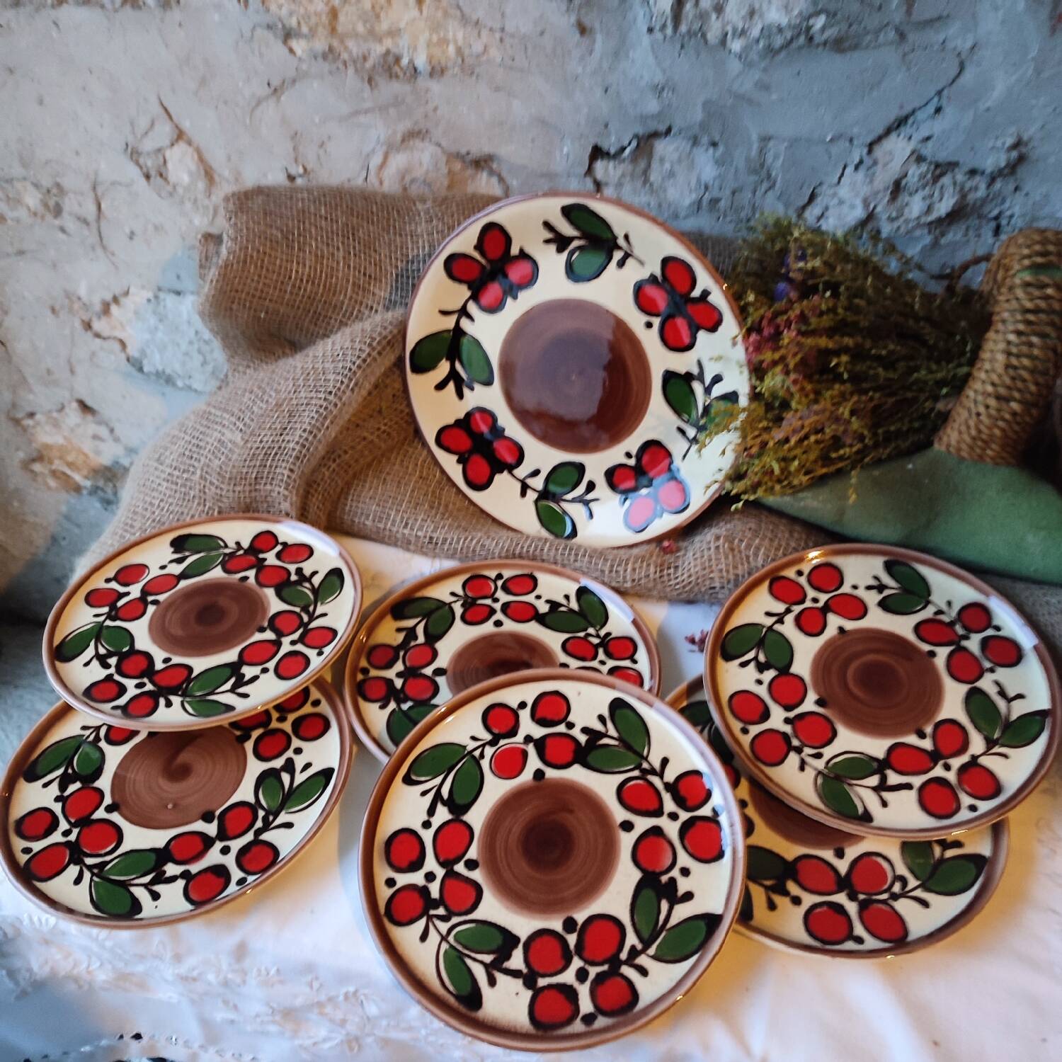 Set of 6 dessert plates + dish "Dunja" – Zell am Harmersbach – Année