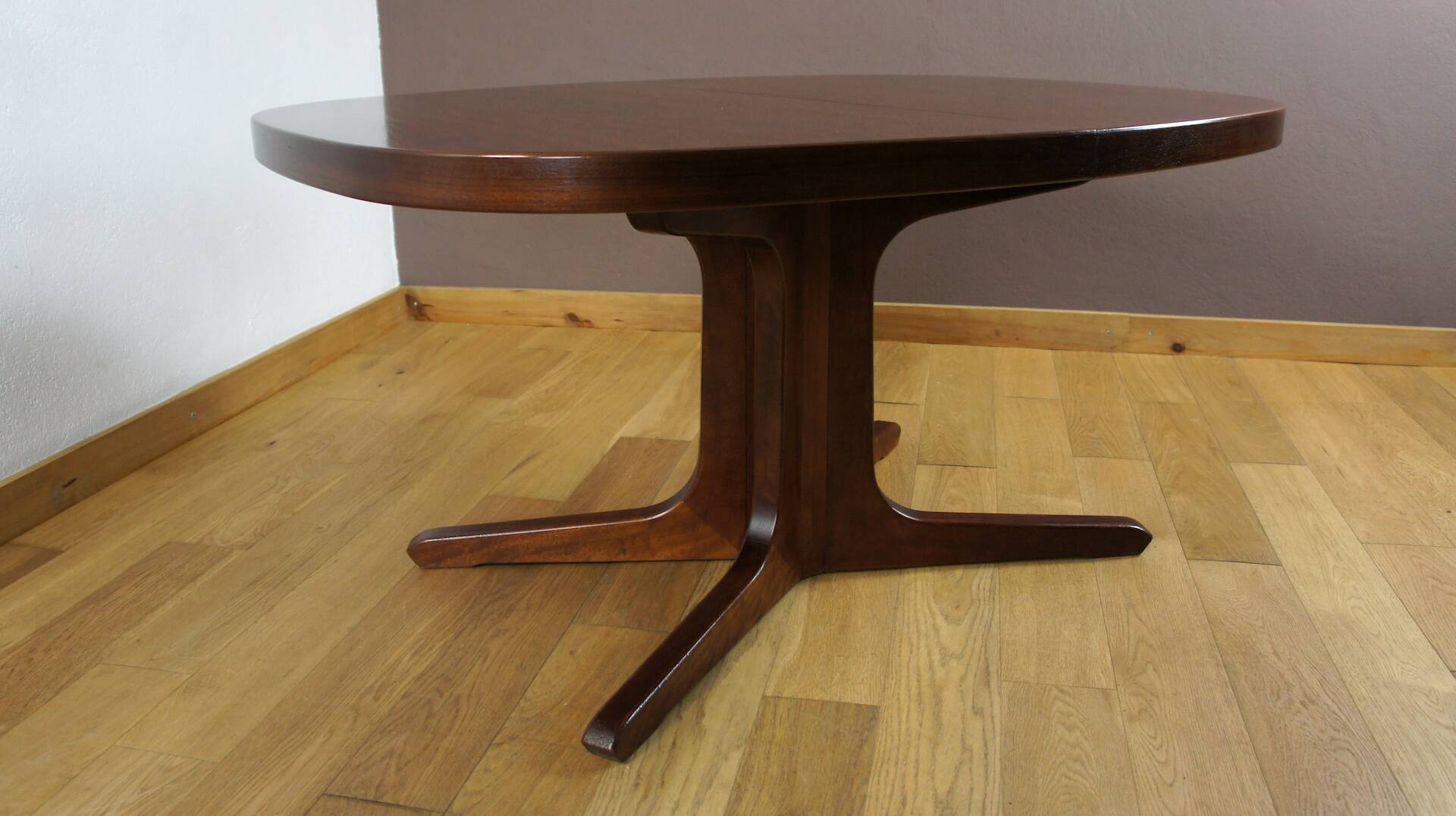 Table Ovale & Pied Central Vintage Année 1960 / 1970