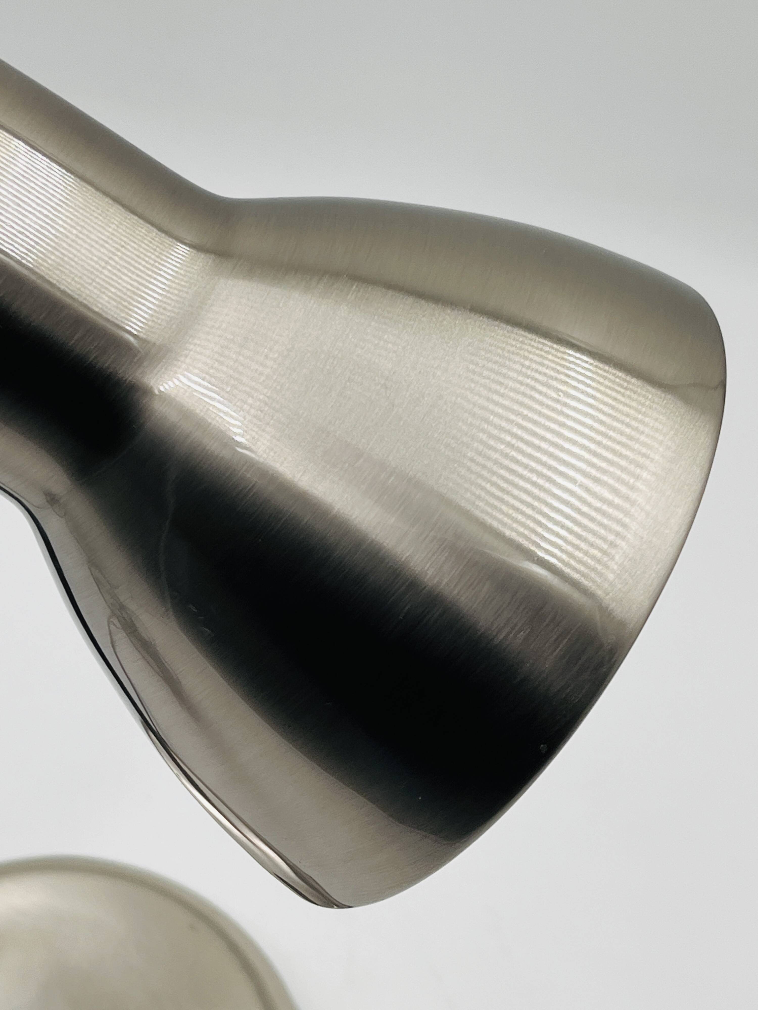 Brushed stainless steel lamp from the 90s