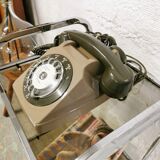 Brown dial phone