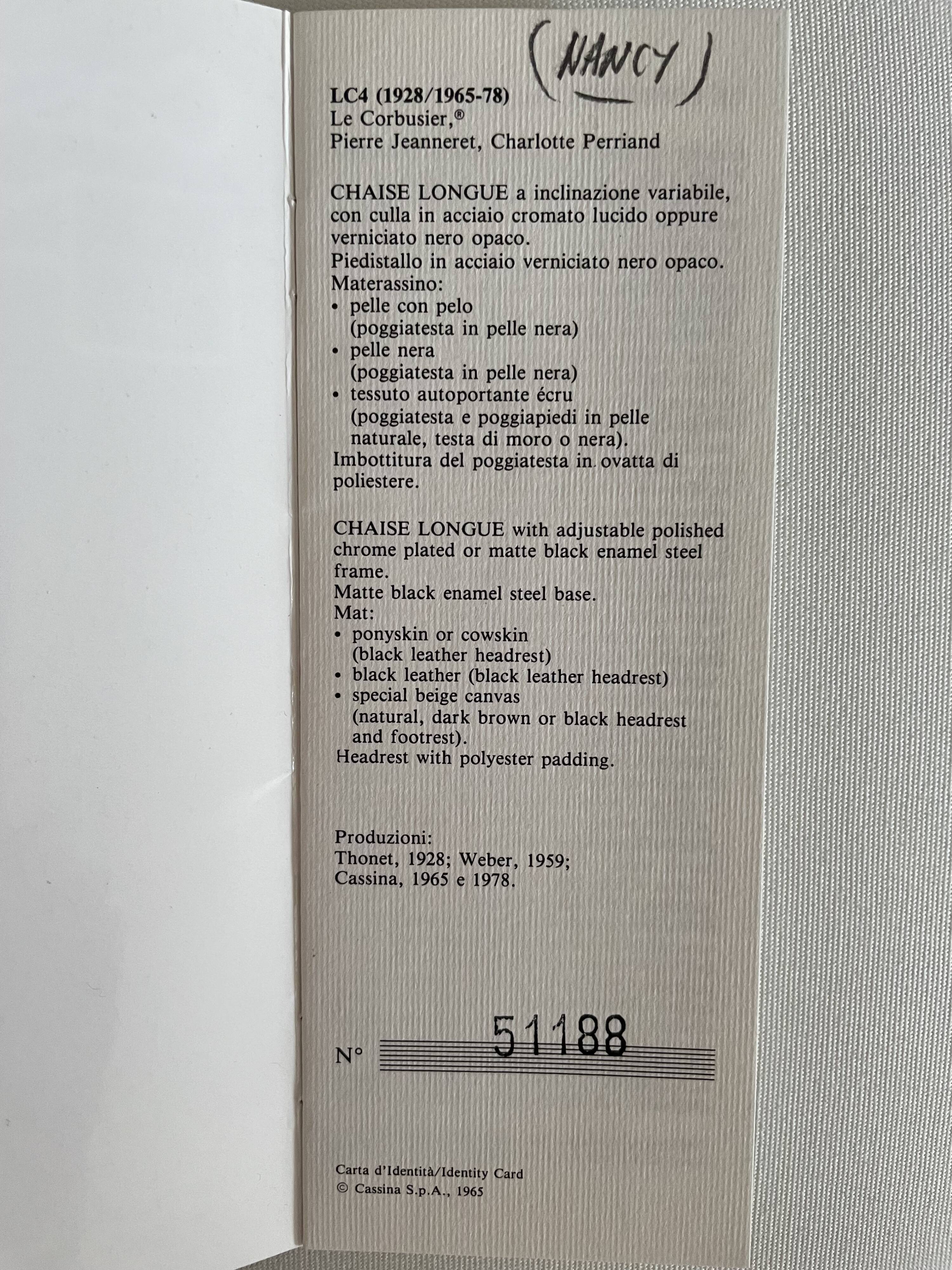 Chaise longue LC4