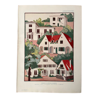 Planche illustrée sur l'architecture maison de campagne 1920