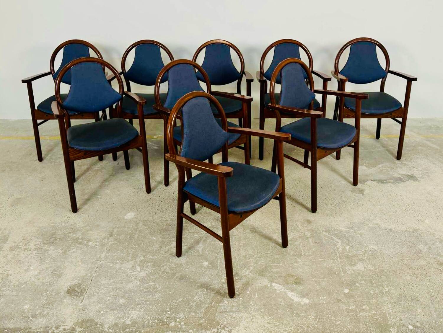 Vintage Baumann chairs, set of 9 bridge chairs