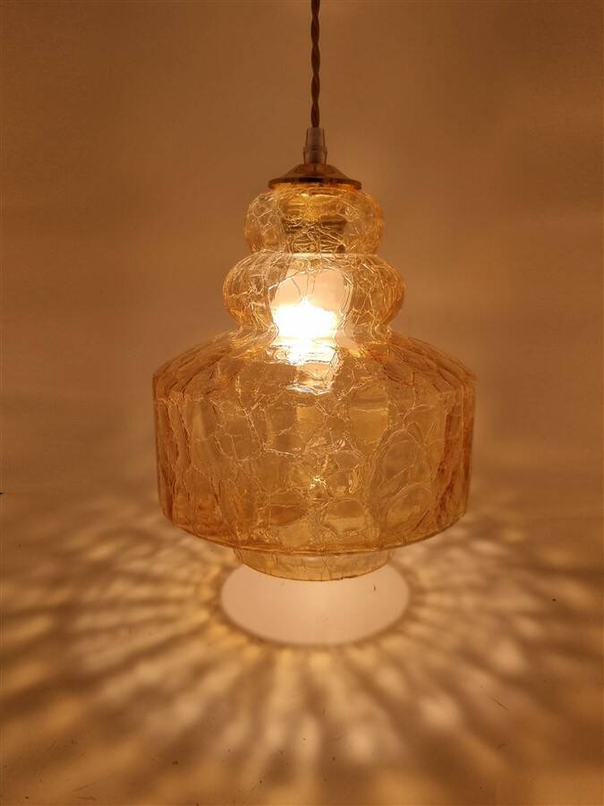 Amber glass pendant light