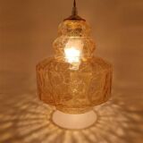 Amber glass pendant light