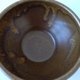 Brown Digoin stoneware bowl with handles