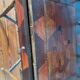 Old secretary in marquetry and bamboo