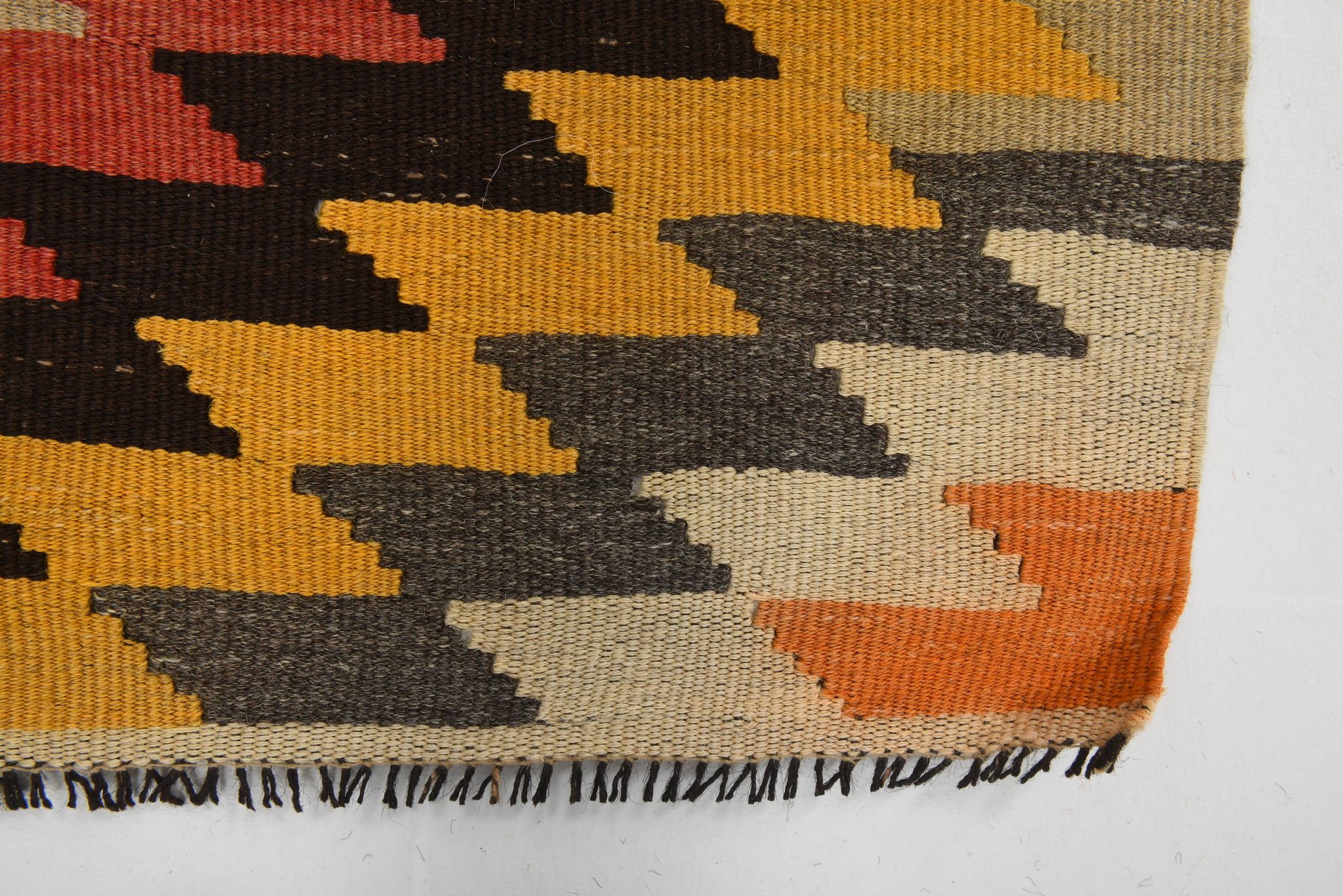 5x8 Orange & Brown Tribal Vintage Kilim Rug, 149x253Cm
