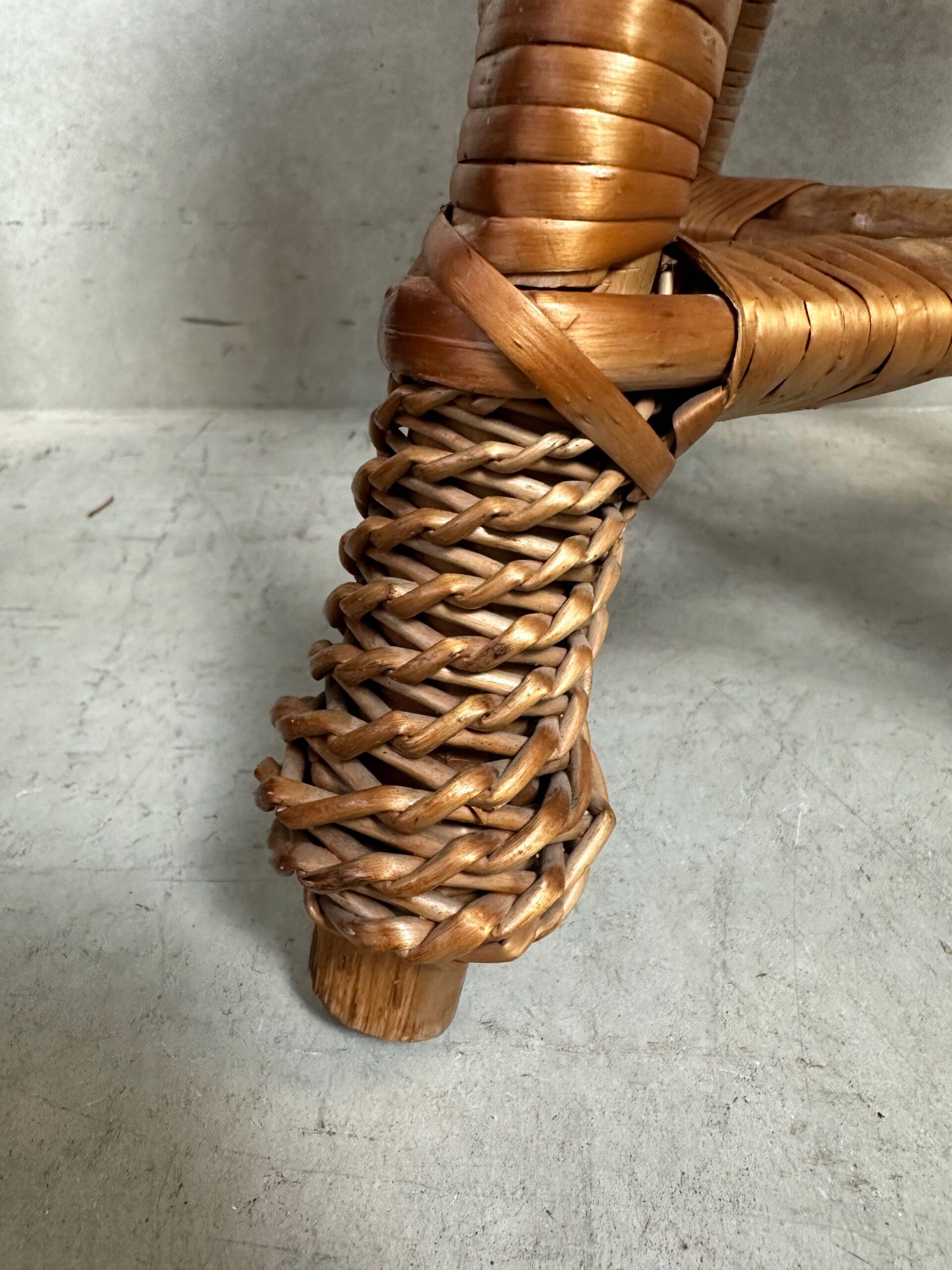 Vintage wicker / bamboo stool
