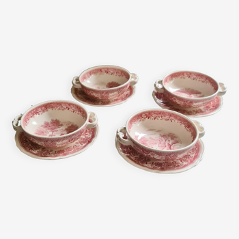 Lot de 4 bols à bouillon Villeroy et Boch Burgenland rouge