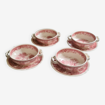 Set of 4 Villeroy and Boch Burgenland broth bowls red
