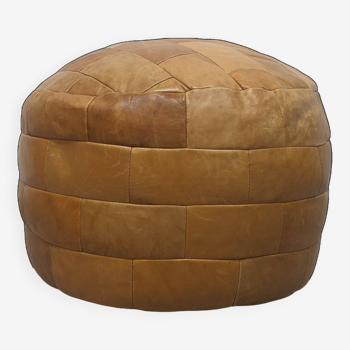 Pouf vintage cuir