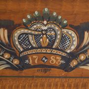 Swedish drop-leaf desk, antique – Scandinavian folk furniture – year 1783
