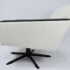 Fauteuil vintage Deutsche Democratic Republic DDR, années 1960, Bouclé blanc