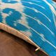 Handmade Silk Ikat Lumbar Cushion Cover, Sky Blue Oval Print Pillow Case