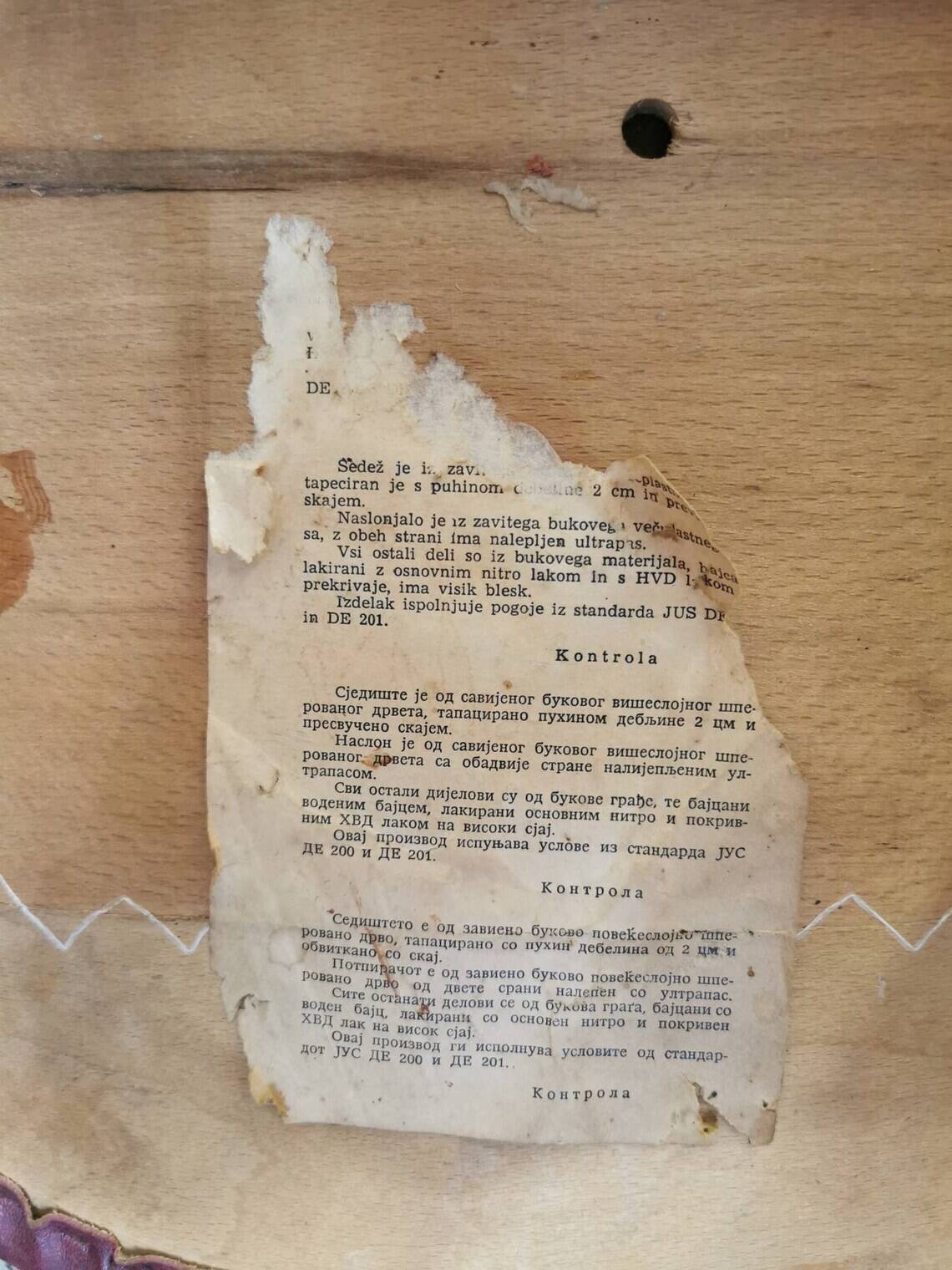 Vintage Beech Wood Dining Chair: Red Faux Leather, Made in Yugoslavia