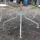 Garden furniture wrought iron and smoked glass 1900