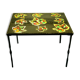 Signed black steel-ceramic side table