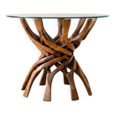 1960s coffee table in solid wood and glass