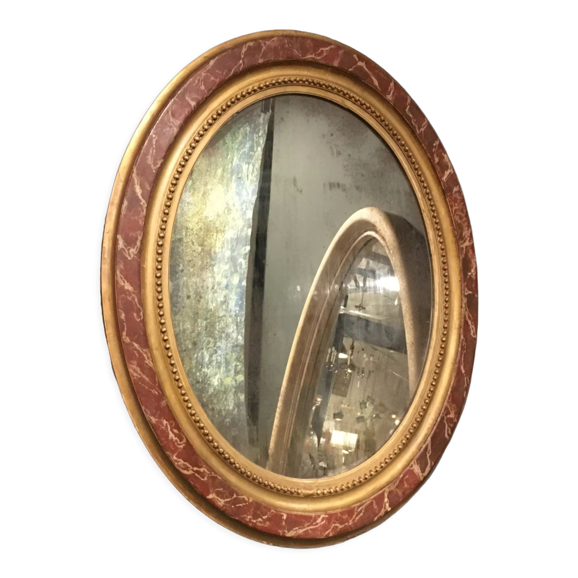 Oval gilded mirror 107x90cm