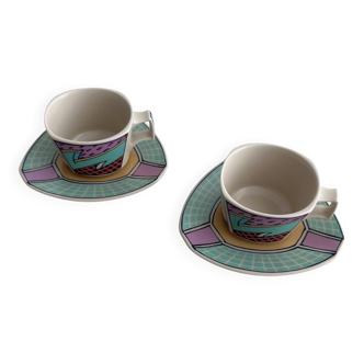 Duo de tasses et soucoupes vintage – Flash One Rosenthal, 1980s