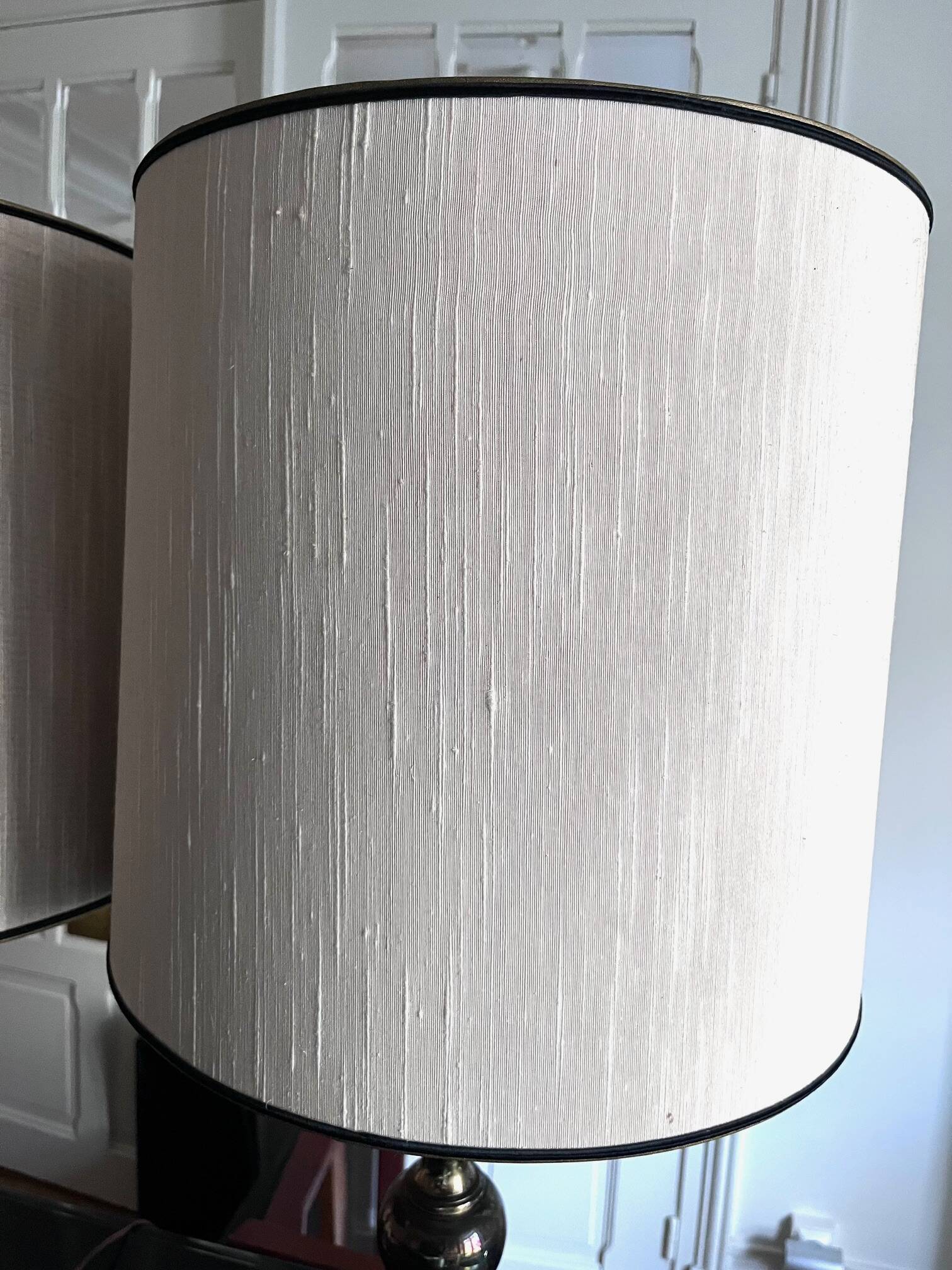 pair of american brass lamps