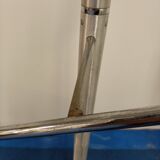 Lampadaire seventies en aluminium et chrome