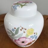 Wedgwood "Meadow Sweet" Ginger Jar, Decorative Storage Pot, Bone China with Pink and Blue Flowers