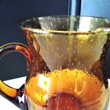 Pitcher, pot-bellied jug in bubbled glass 1.9 L