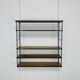 60s wall-mounted string shelf, wood and metal