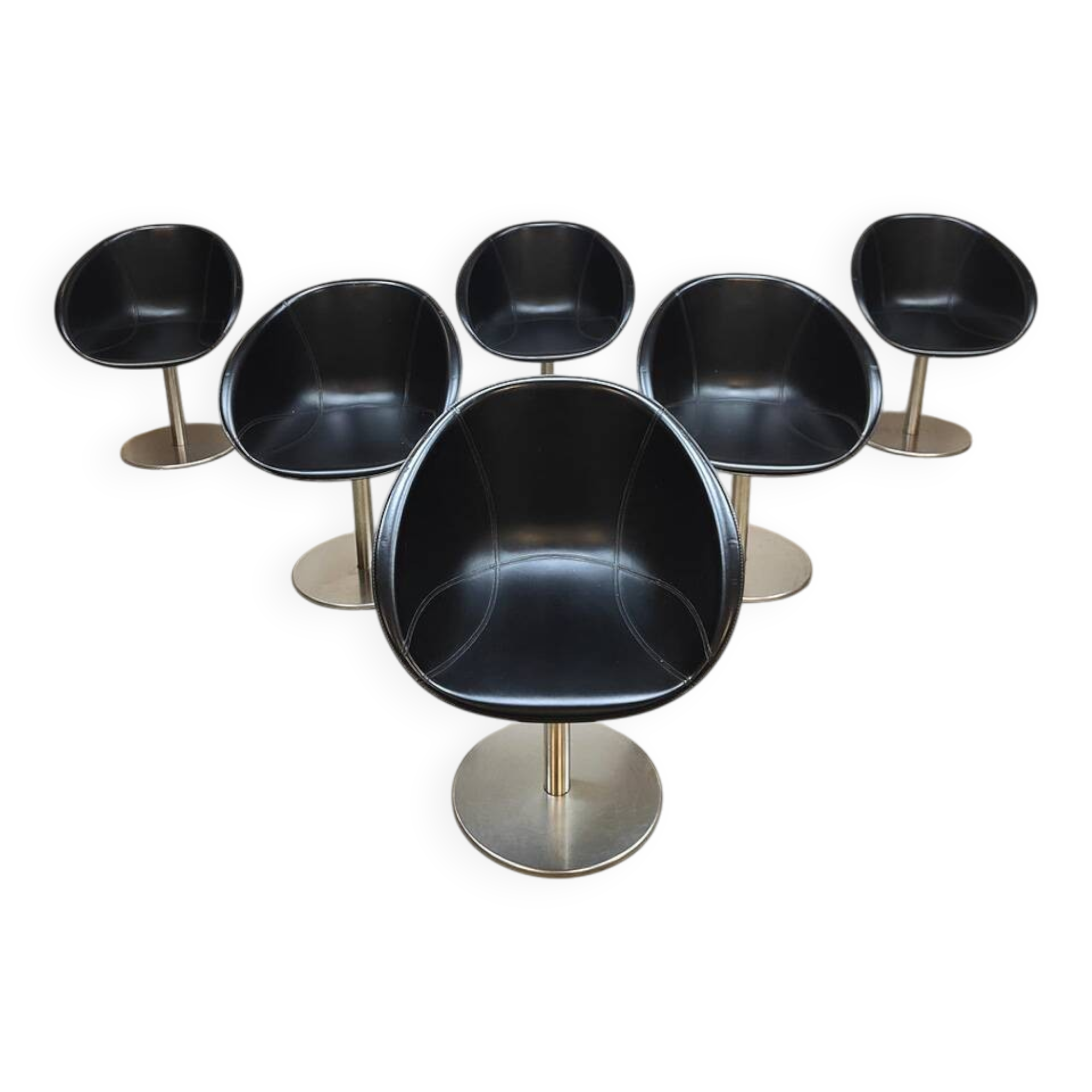 Vintage Italian design swivel dining chairs 'Mad men style'